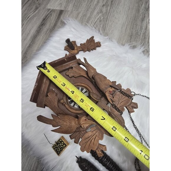 Cuckoo Clock German Black Coehler Forest made Vintage- NOT WORKING FOR PARTS - Picture 7 of 16